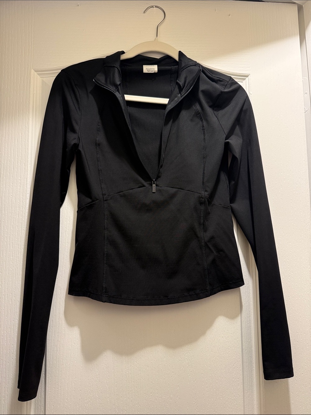 Women’s PinkActive Black Long-Sleeve Half-Zip Active Top